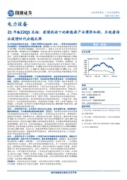 电力设备21年&22Q1总结：疫情扰动下的新能源产业博弈加剧，乐观看待后疫情时代企稳反弹