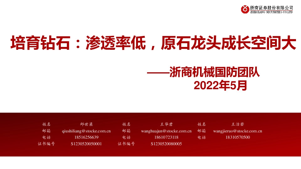 培育钻石：渗透率低，原石龙头成长空间大