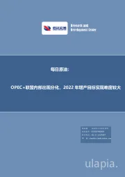 每日原油：OPEC+联盟内部出现分化，2022年增产目标实现难度较大