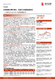 快递行业2022年4月经营数据点评：实物网购社零负增长，快递行业短期经营承压