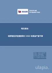 每日原油：俄罗斯经济发展部预计2022年原油产量下降