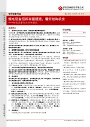 锂电设备行业点评报告:锂电设备招标有望提速,看好结构机会