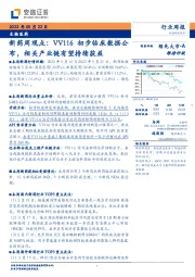 新药周观点：VV116初步临床数据公布，相关产业链有望持续获益
