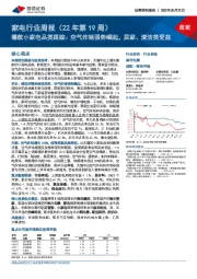 家电行业周报(22年第19周):爆款小家电品类跟踪:空气炸锅强势崛起,居家、清洁类受益