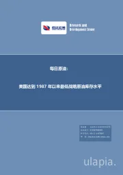 每日原油：美国达到1987年以来最低战略原油库存水平