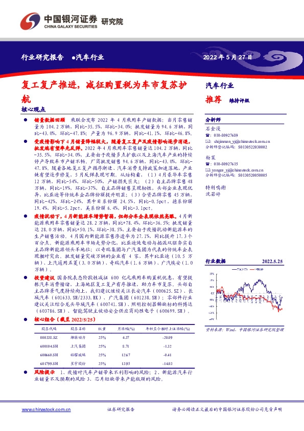 汽车行业：复工复产推进，减征购置税为车市复苏护航