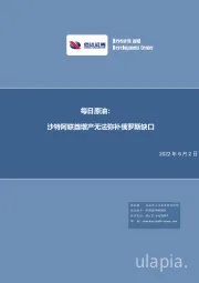 每日原油:沙特阿联酋增产无法弥补俄罗斯缺口
