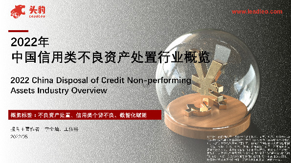 2022年中国信用类不良资产处置行业概览