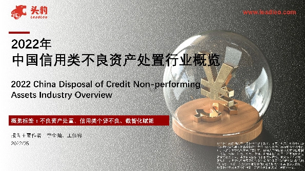 2022年中国信用类不良资产处置行业概览