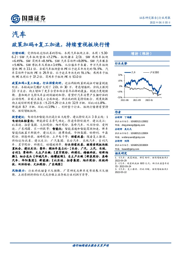 汽车行业周报：政策加码+复工加速，持续重视板块行情