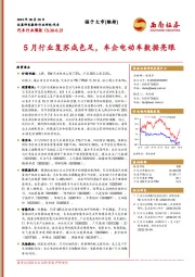 汽车行业周报：5月行业复苏成色足，车企电动车数据亮眼