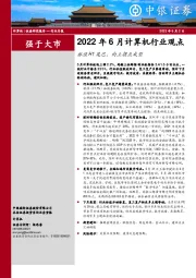 2022年6月计算机行业观点：抓住H1尾巴，向上拐点成型