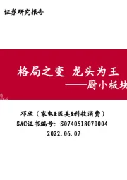 家电：厨小板块梳理展望-格局之变 龙头为王