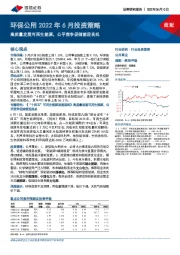 环保公用2022年6月投资策略：高质量发展可再生能源，公平竞争促储能迎良机