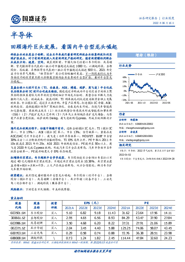 半导体行业深度：回顾海外巨头发展，看国内平台型龙头崛起