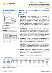 新能源发电行业周度投资策略：硅料持稳267元/kg一道新能10GW组件项目落户广西北海