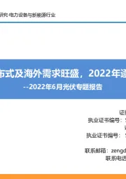2022年6月光伏专题报告:国内分布式及海外需求旺盛,2022年逐季向上