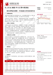 化工行业2022年6月第四周周报：锂电材料板块强势，对硝基氯化苯价格跌幅明显