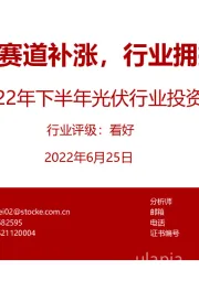 2022年下半年光伏行业投资策略:看好低估值赛道补涨,行业拥抱技术变革