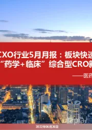 医药新制造之CXO月报:CXO行业5月月报:板块快速回升,关注“药学+临床”综合型CRO新势力