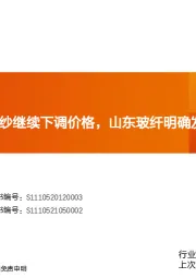 建筑材料：玻纤周跟踪：粗纱继续下调价格，山东玻纤明确发展战略规划