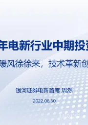 2022年电新行业中期投资策略：政策暖风徐徐来，技术革新创未来