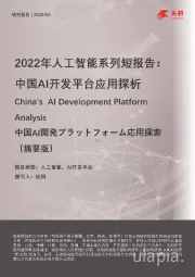 2022年人工智能系列短报告：中国AI开发平台应用探析（摘要版）