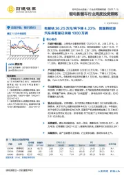锂电新能车行业周度投资策略:电解钴36.25万元/吨下降4.23% 国新能源汽车保有量已突破1000万辆