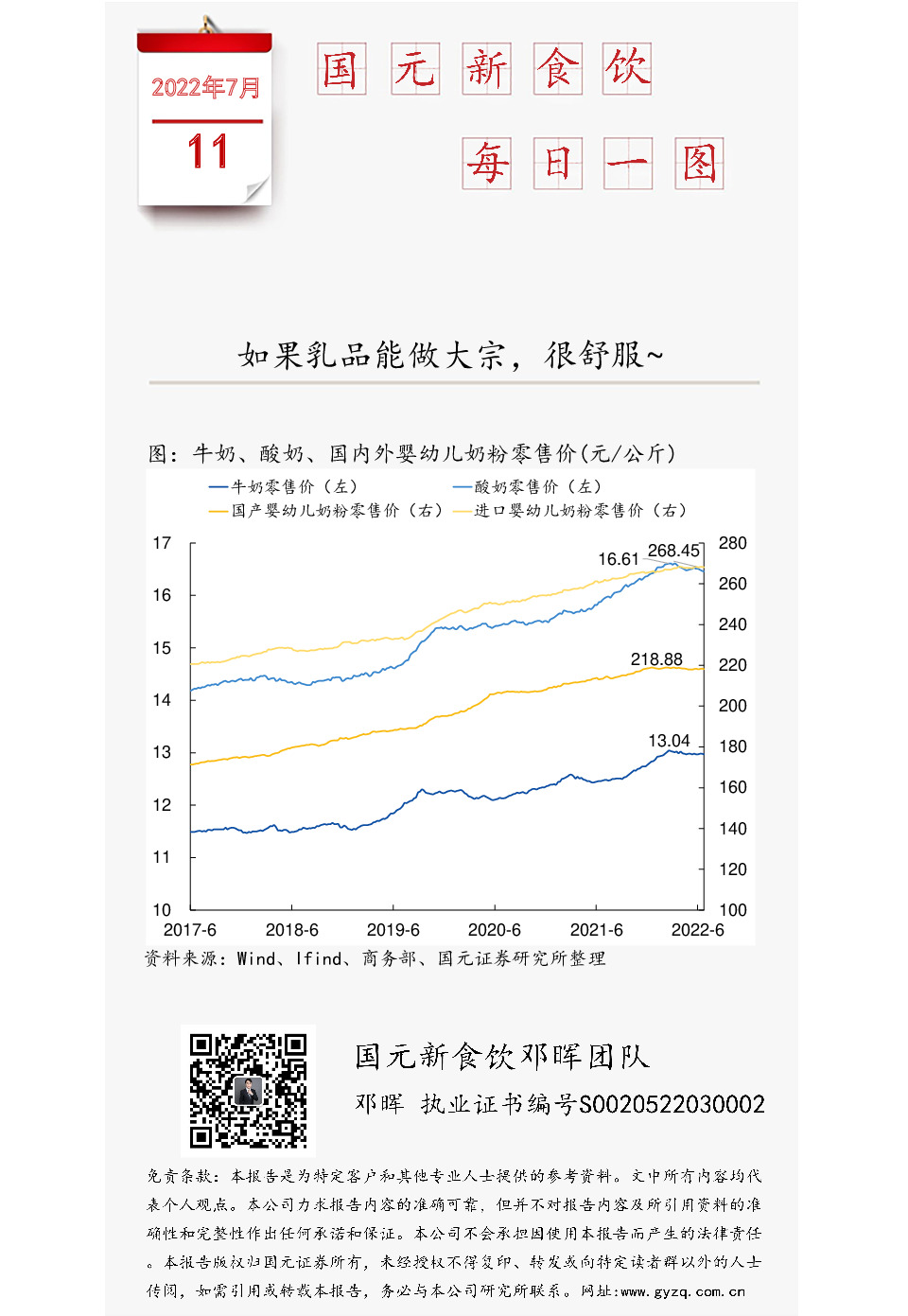 国元新食饮每日一图：如果乳品能做大宗，很舒服~