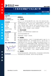 家电行业周报：7月家用空调排产计划大幅下滑