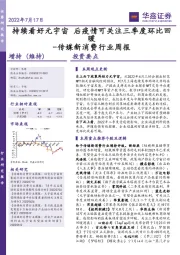 传媒新消费行业周报：持续看好元宇宙 后疫情可关注三季度环比回暖