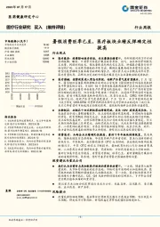 医疗行业研究：暑假消费旺季已至，医疗板块业绩反弹确定性提高