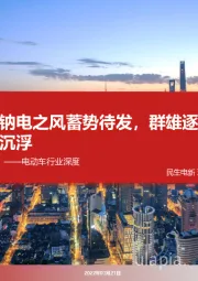 电动车行业深度:钠电之风蓄势待发,群雄逐鹿谁主沉浮