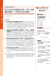 电子设备行业动态点评:电子2022年中报预告总结—分化,持续拥抱高景气,开始关注反转迹象