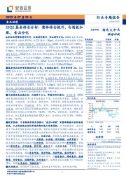 食品饮料行业专题报告：22Q2基金持仓分析：整体持仓提升，白酒获加配，食品分化