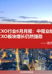 CXO行业6月月报:中报业绩验证成长性,CXO板块增长仍然强劲