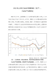 2022年上半年工业运行数据报告（生产）：工业生产企稳回正