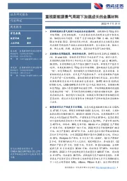 有色金属周度报告：重视新能源景气周期下加速成长的金属材料