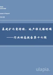 建筑建材行业动态报告第十七期：基建扩内需持续，地产保交楼明确