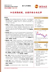 有色行业周报：加息预期放缓，金属价格全面反弹