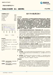 石油化工行业研究：逃不开的能源危机？