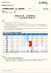7月造车新势力销量点评:短期波动无虞,后续蓄势待发