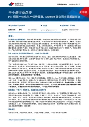 中小盘行业点评：PET铜箔一体化生产优势显著，KNOWHOW型公司有望脱颖而出