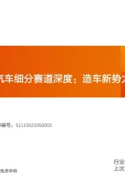 汽车行业：智能电动汽车细分赛道深度：造车新势力迅速成长