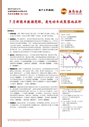 汽车行业周报：7月新能车数据亮眼，美电动车政策落地在即