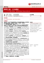 下半年银行策略：重视优质银行股的反转机会：黎明之前，正向期权