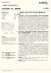 电子行业研究:持续关注国产替代及高成长赛道机会