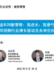 产业B2B新零售：高成长、高景气，如何理解行业增长驱动及未来空间？