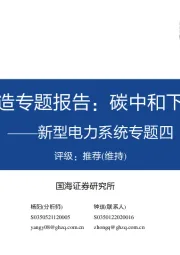 新型电力系统专题四：火电灵活性改造专题报告：碳中和下，火电的变革