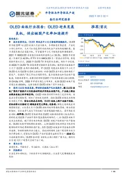 OLED面板行业报告:OLED迎来发展良机,供应链国产化率加速提升